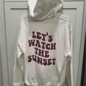 White “LET’S WATCH THE SUNSET HOODIE”